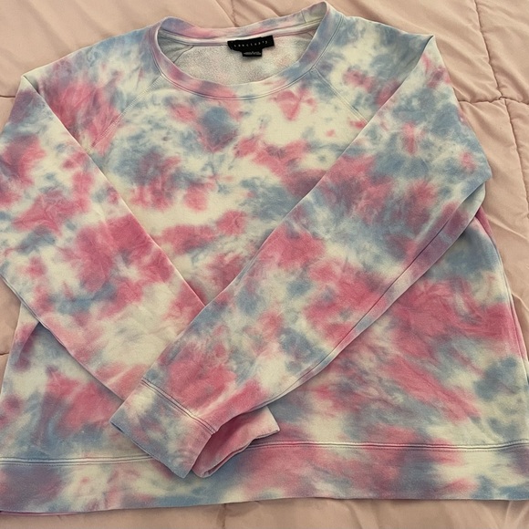Sanctuary tie dye pink blue ombré modal blend relaxed fit sweater, size S boho - Picture 15 of 16